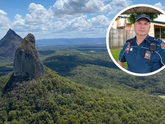 Queensland Ambulance Service operations supervisor Leighton Allen describes how a young hiker helped rescue an injured parachuter on Mt Beerwah. Photo: Supplied.