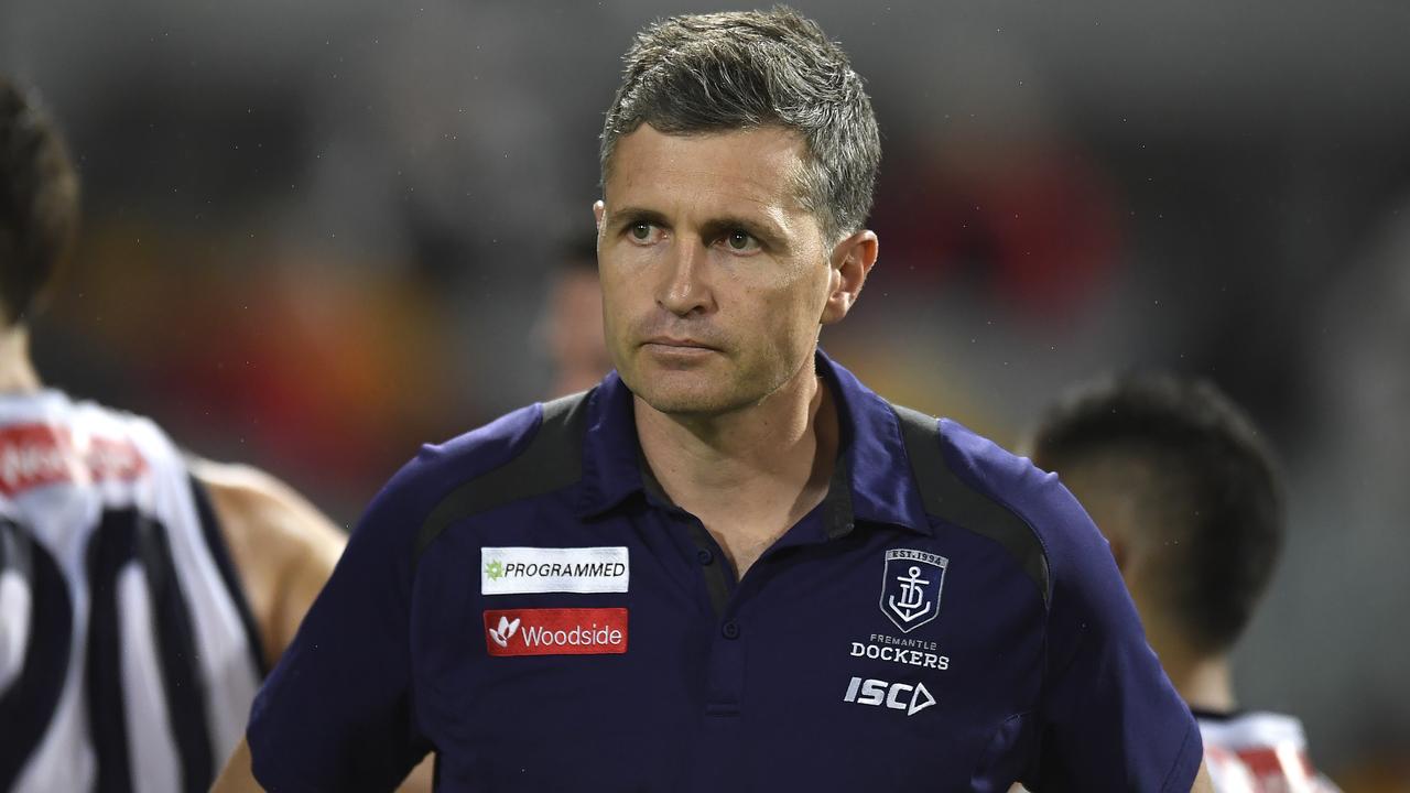 Fremantle senior coach Justin Longmuir has signed a two-year extension with the club that will keep him until the end of the 2024 season. Picture: Albert Perez/Getty Images