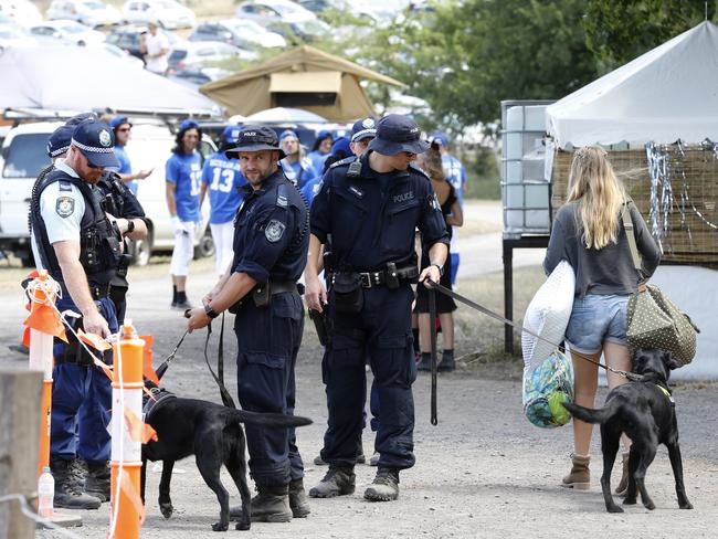 Police had a strong presence at this year’s Secret Garden Festival. Picture: David Swift.