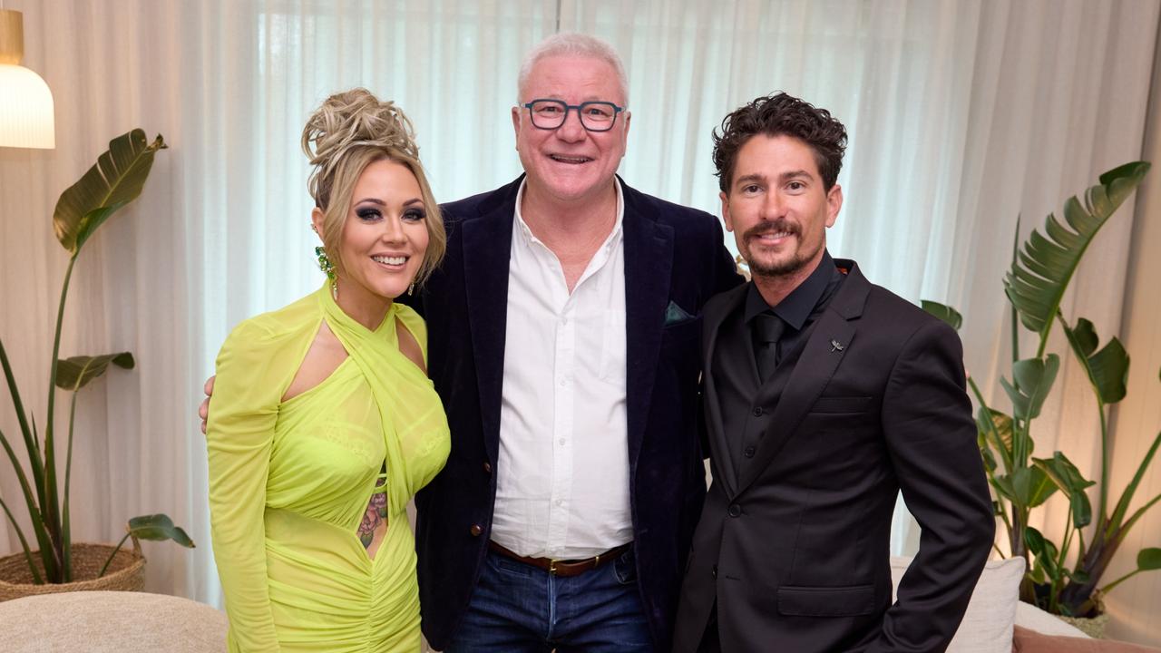 Kylie and Brad with Block host Scott Cam, some weeks after Kylie declared of him “I hate this man so much”.