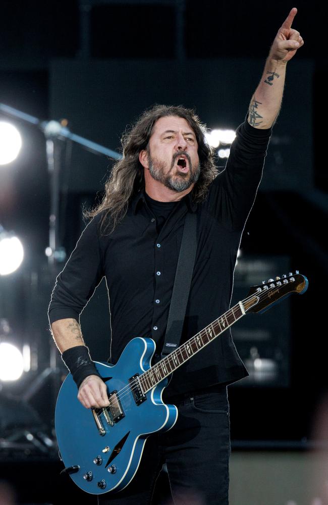 Dave Grohl performs with the Foo Fighters at AAMI Park. PICTURE: David Geraghty