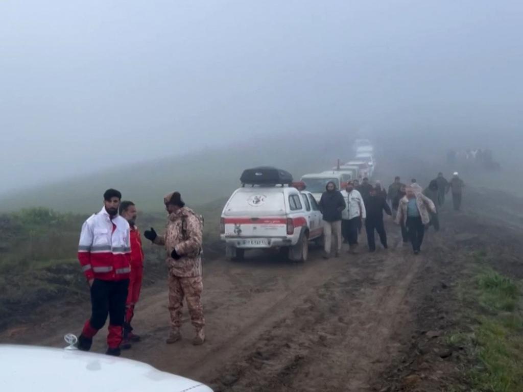 Search and rescue teams were searching for President Ebrahim Raisi's helicopter after it went missing in a mountainous area of northwest Iran. Picture: Iranian Red Crescent / AFP