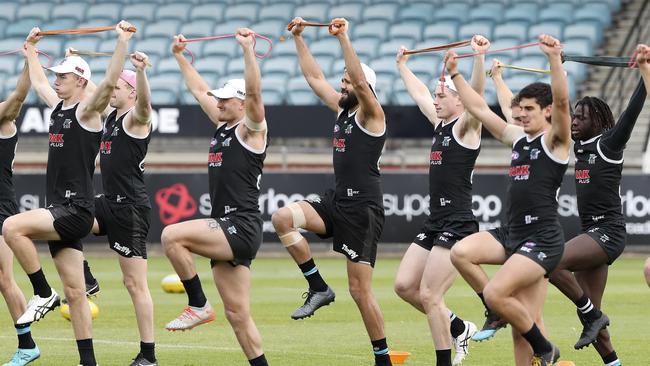 Paddy Ryder (centre) of the Power has been recalled to the AFL side. Picture: Sarah Reed