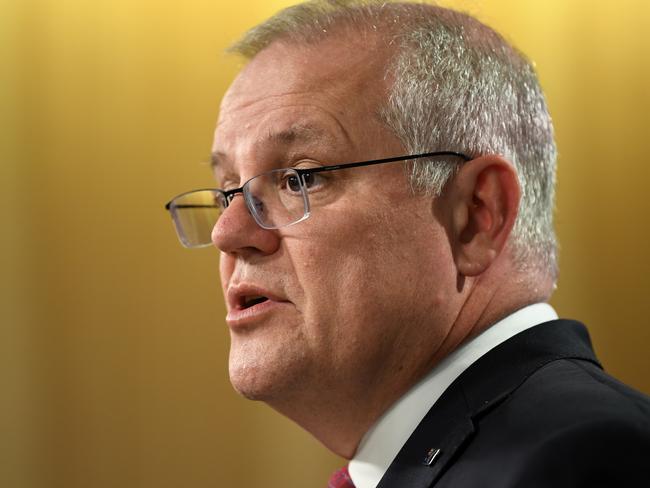 SYDNEY, AUSTRALIA - NCA NewsWire Photos SEPTEMBER, 18, 2020: PrIme Minister Scott Morrison speaks to media in Sydney. Picture: NCA NewsWire/Joel Carrett