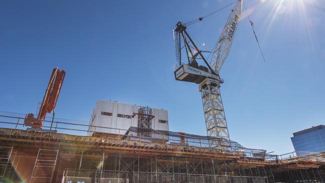 The tower under construction. Picture: Rob Leeson.