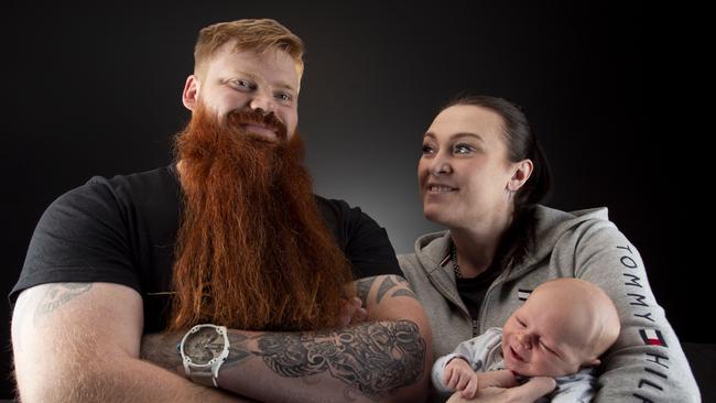 Jessica Sweet and Chris McConnachy owe their relationship to his big red beard. Picture: Brett Hartwig