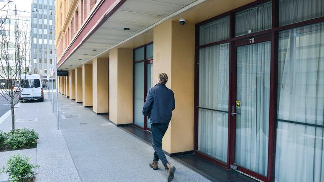 A long-term resident of the Franklin Central apartment building told The Advertiser that anti-social behaviour in the area had been on the rise since 2020. Picture: NCA NewsWire / Brenton Edwards