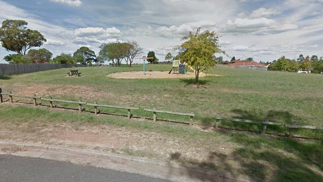 The alleged armed robbery took place at Queen St Reserve, Narellan. Picture: Google Maps.