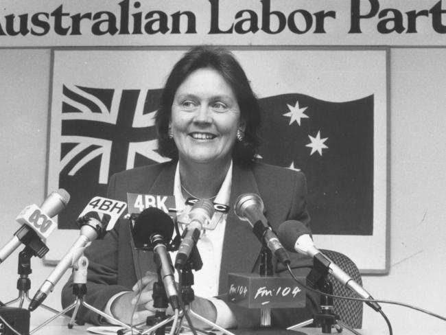 Anna Reynolds’s mother Margaret Reynolds, in 1987, as a Labor Party senator