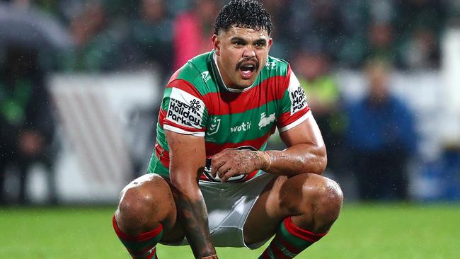 NRL 2024 RD10 St. George Illawarra Dragons v South Sydney Rabbitohs - Latrell Mitchell, Dejection. Picture: NRL Photos