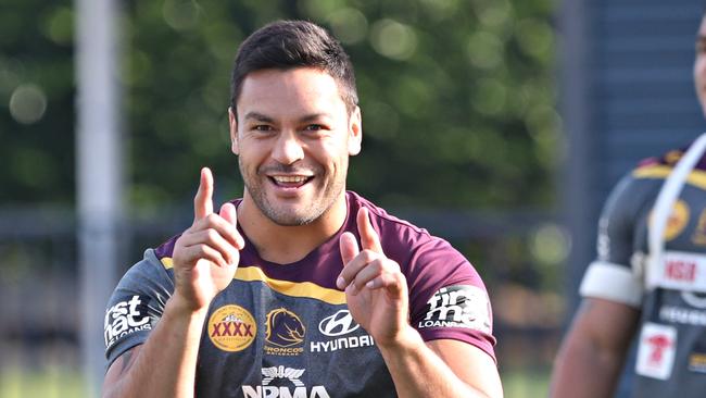Alex Glenn at Broncos training at Red Hill. Pic Annette Dew