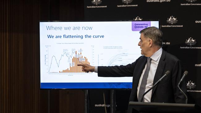 Chief Medical Officer Brendan Murphy during a press conference at Parliament House in Canberra. Picture: Gary Ramage