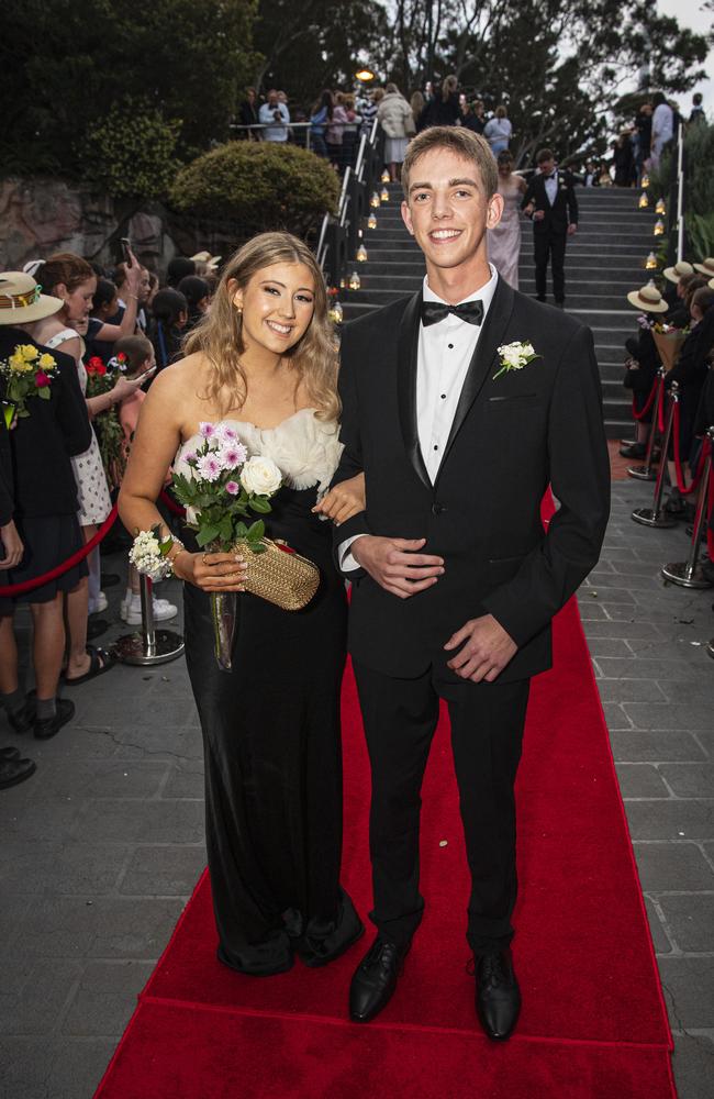 Sophia Croft and partner Alistair McKay arrive at The Glennie School formal at Picnic Point, Thursday, September 12, 2024. Picture: Kevin Farmer