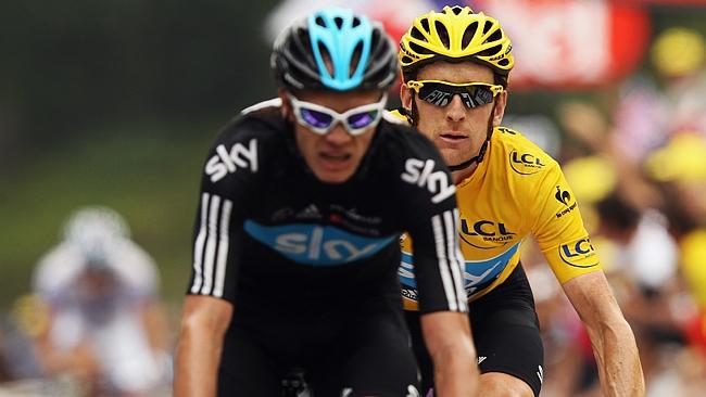 Chris Froome (left) and Bradley Wiggins during the 2012 Tour de France.