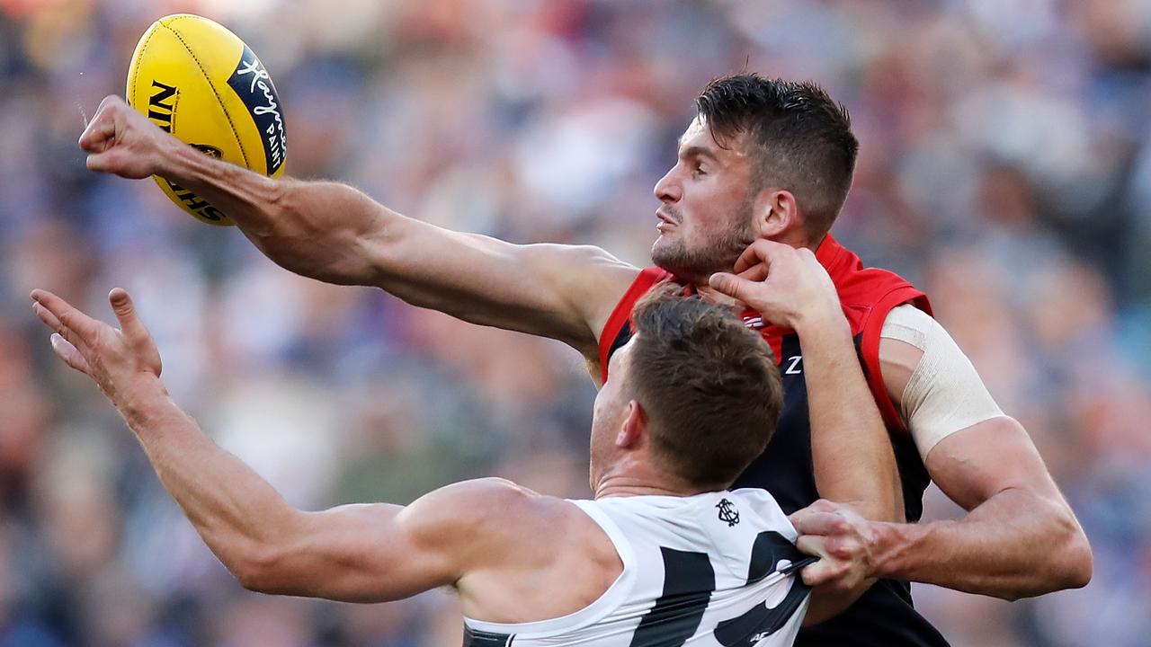 Melbourne’s Joel Smith in action during the Queen’s Birthday clash. (Photo by Adam Trafford/AFL Media/Getty Images)