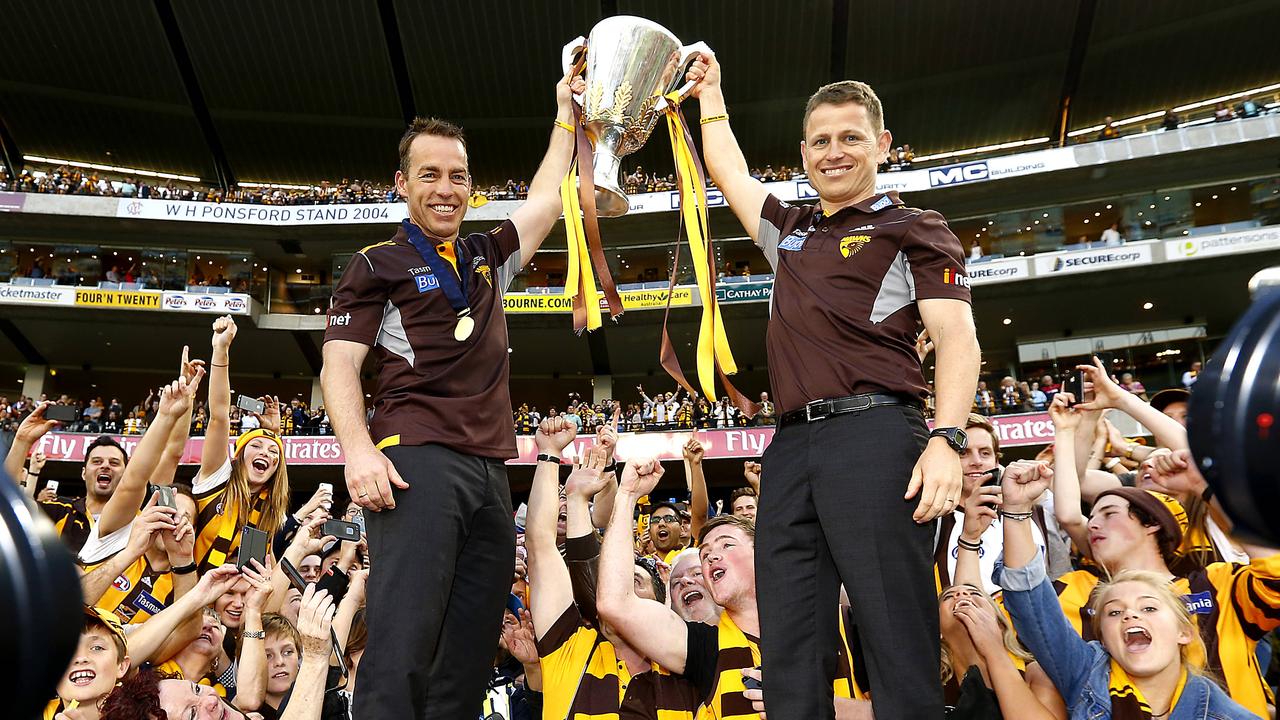 Alastair Clarkson and Brendon Bolton have been reunited at Hawthorn. Picture: Wayne Ludbey