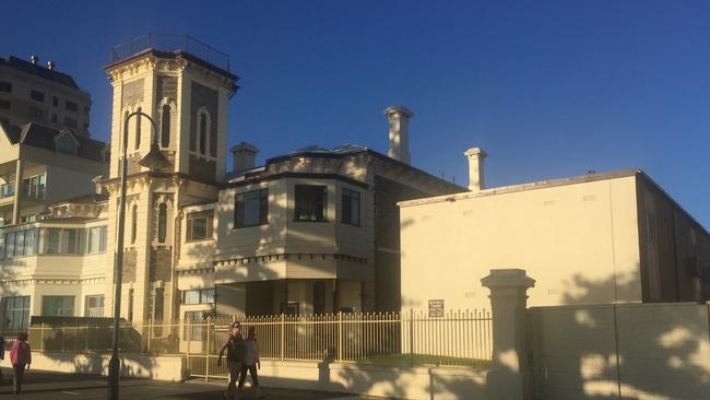 Seafield Tower mansion (left) and holiday units (right) on South Esplanade, Glenelg.