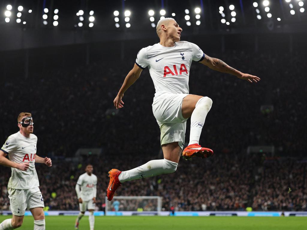 Richarlison celebrates after scoring for Tottenham against Newcastle. Picture: Adrian DENNIS / AFP