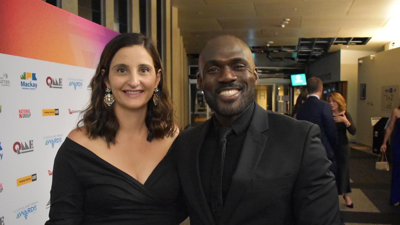 Muscle Garden representatives Jessica Nyenuh and Kay Nyenuh at the 2020 Queensland Mining Awards at the MECC, Mackay, on Wednesday September 23. Picture: Zizi Averill