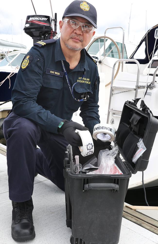 Raymundo Dando senior border force officer. Border Force officers at Bellerive marina. Picture: Nikki Davis-Jones