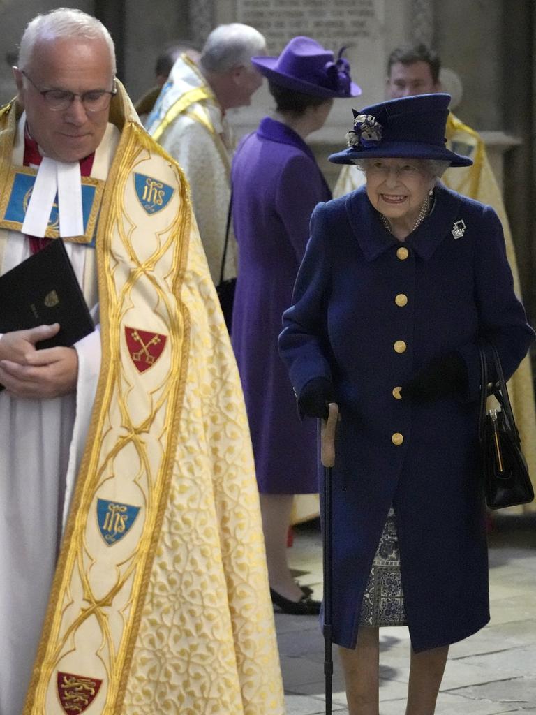 Queen Elizabeth II, who is the Royal British Legion's patron, arrives to attend a Service of Thanksgiving to mark the centenary of The Royal British Legion at Westminster Abbey. (Photo by Frank Augstein – WPA Pool/Getty Images)