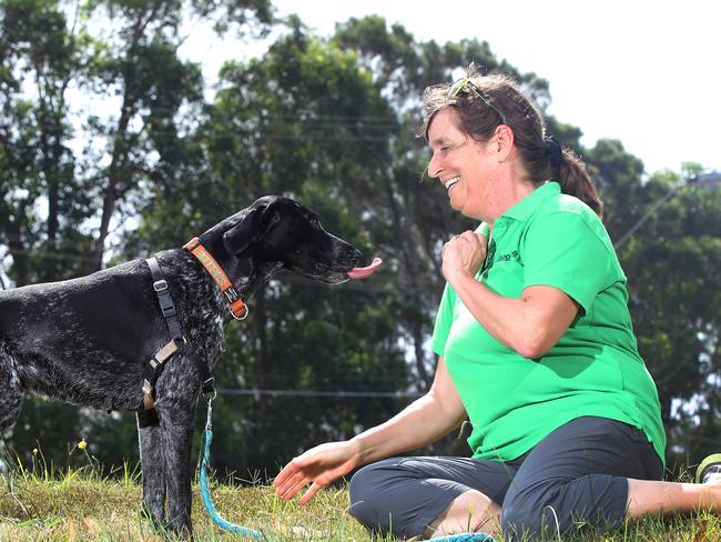 Barbara Hodel with her dog. Pic: Martin Lange