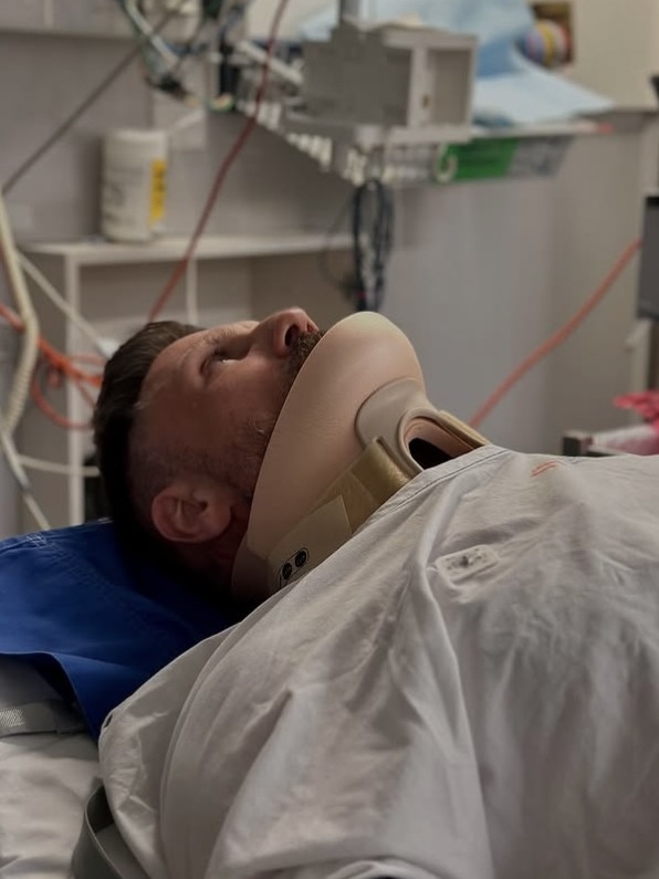 Fox FM’s Workday presenter Tim Lee in hospital. Picture: Instagram