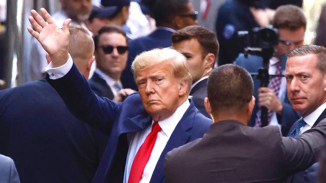 Donald Trump arrives at the Manhattan Criminal Court in April. Picture: Getty Images via AFP.