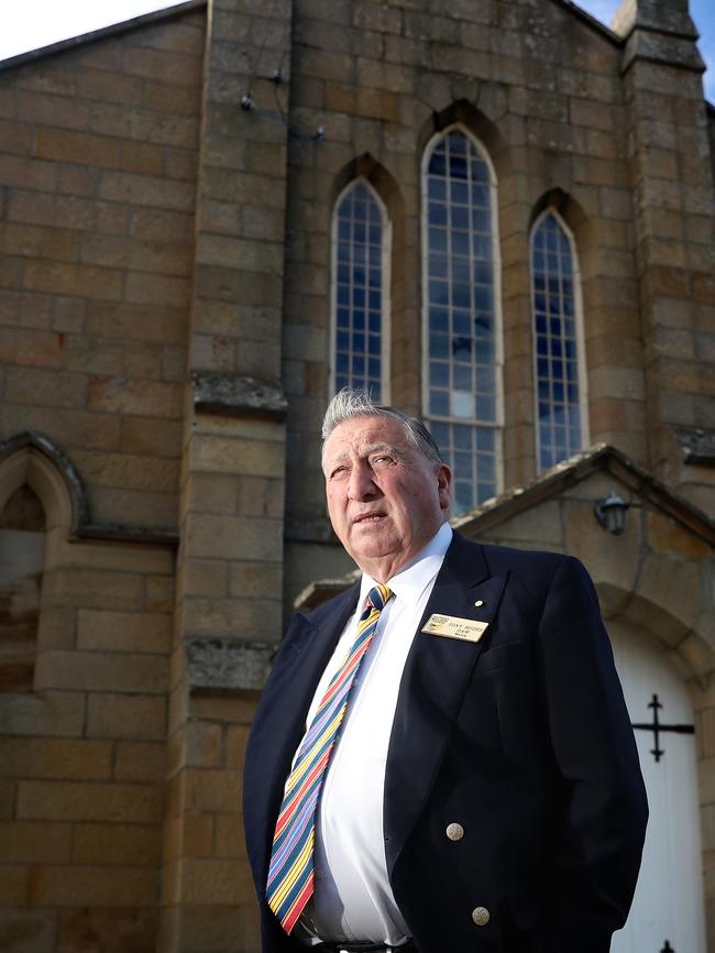 Southern Midlands Mayor Tony Bisdee at the St. Mary's Church in Kempton, also earmarked to be sold as part of the redress scheme. Picture: LUKE BOWDEN