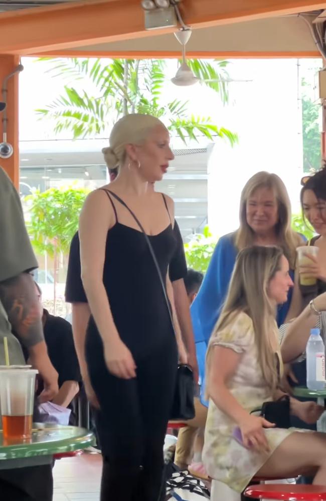 Lady Gaga was spotted at the Maxwell Food Centre in Chinatown in Singapore. Picture: TikTok