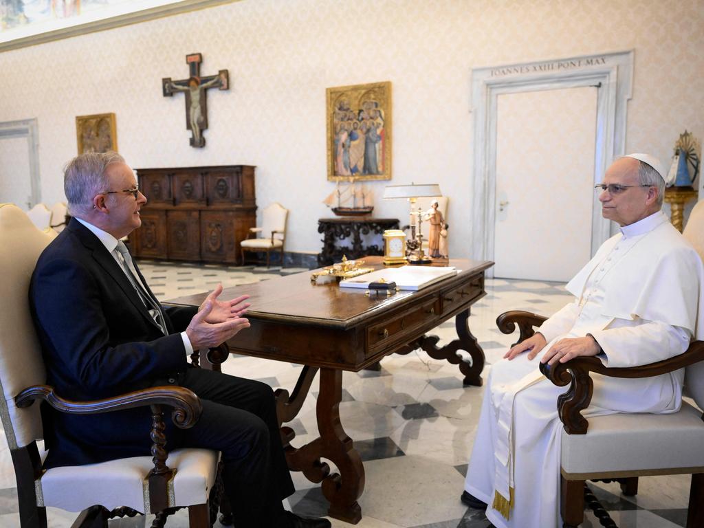 They discussed matters including world peace and the environment. Picture: Vatican Media