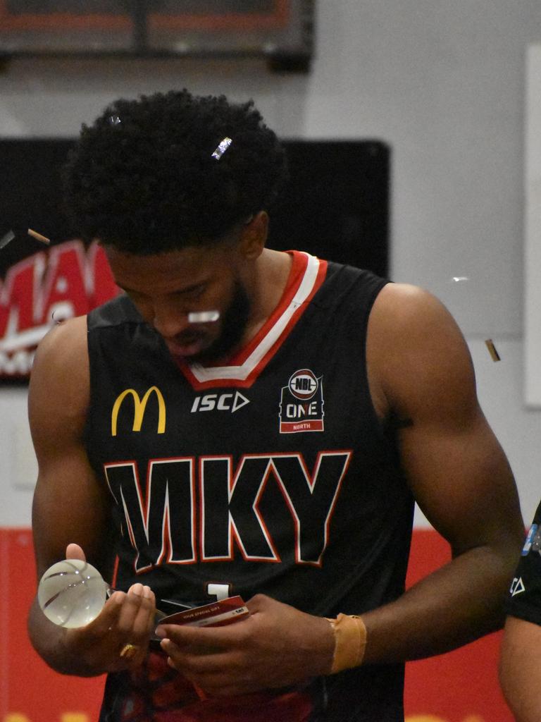 Jerron Jamerson after winning NBL1 North finals MVP for the Mackay Meteors, September 11, 2021. Picture: Matthew Forrest