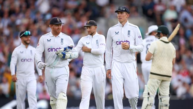 Jonny Bairstow reacts after Steve Smith run-out was given not out. Picture: Getty Images