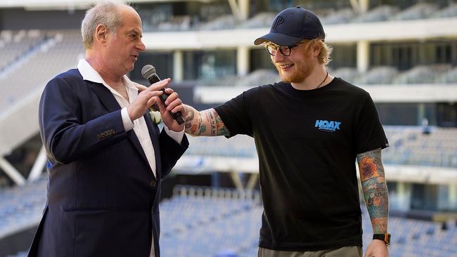 Gudinski and Sheeran shared a lot of love and laughs during their decade-long friendship. Picture: Matt Jelonek/WireImage