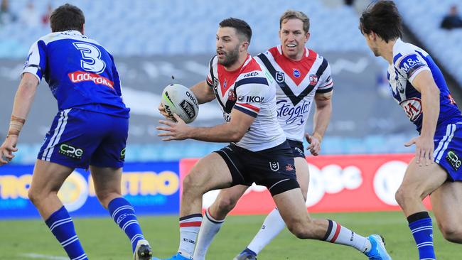 James Tedesco had a busy day for the Roosters. Picture: Getty Images