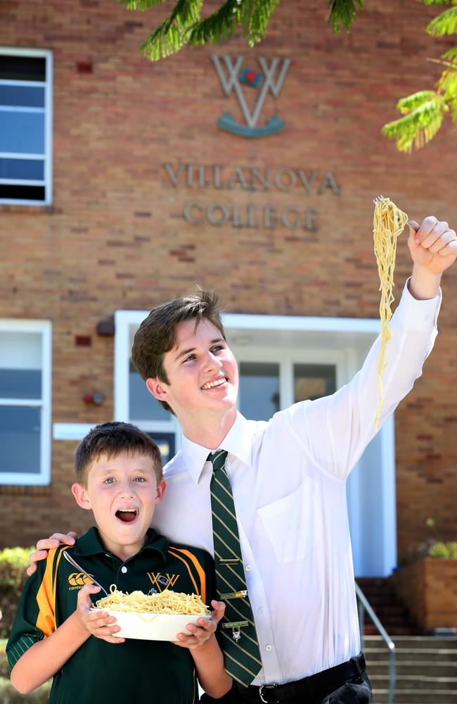 Greek, Italian and Indian cultures will collide at the Villanova International Carnival on March 5. year 5 student Josh Moffett and School Vice Captain Dante Schick. Picture: Renae Droop