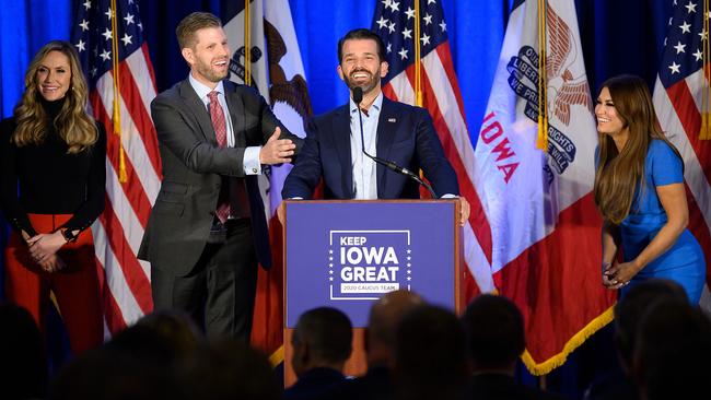 Donald Trump Jr. spoke with his family in Iowa this week. Picture: Jim Watson/AFP