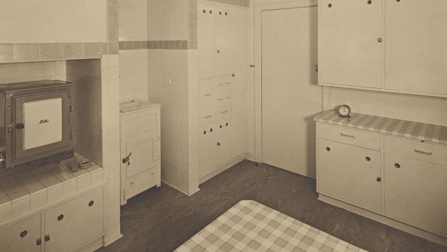 A 1940s kitchen with Lux gas oven and ice chest. Source: State Library of Victoria