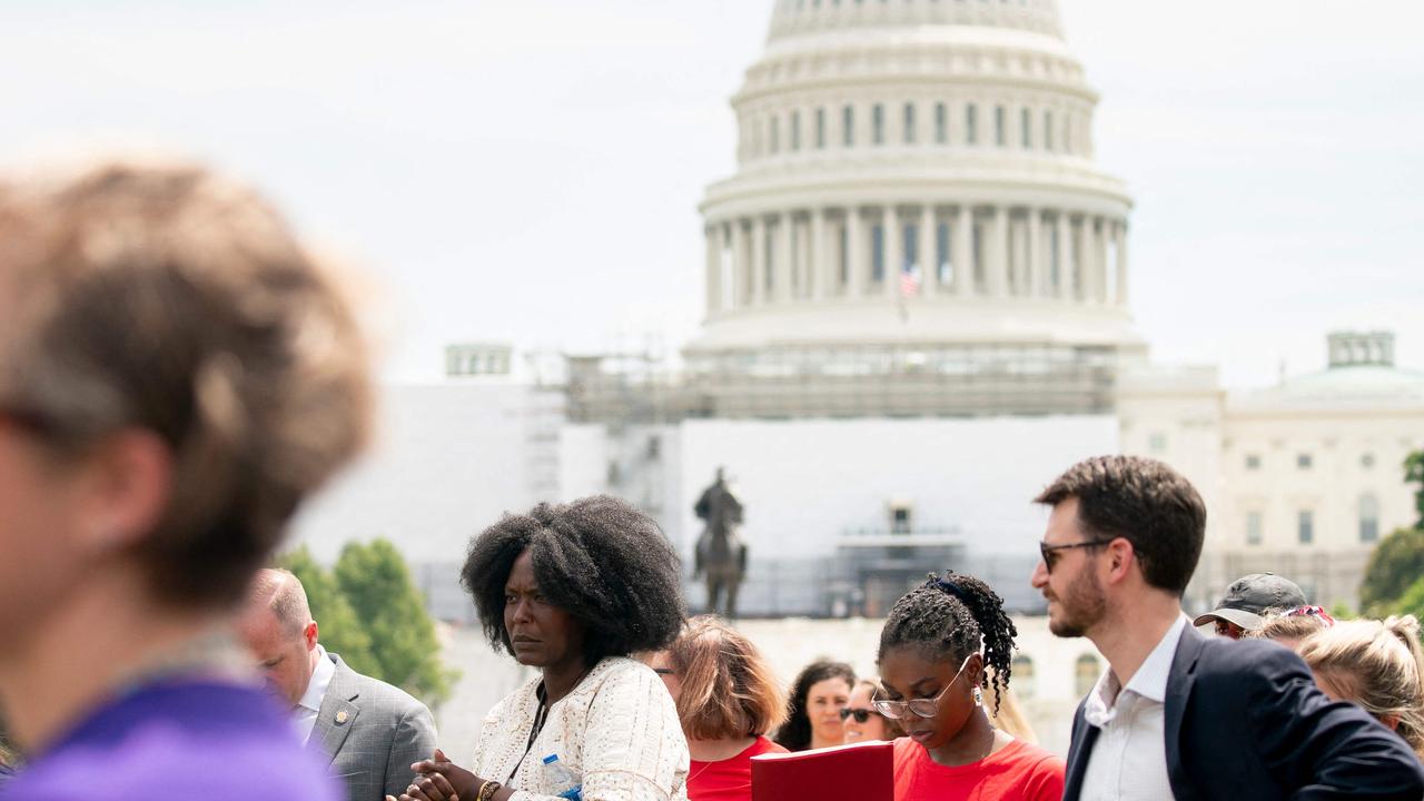 The ‘Moms Demand Action’ rally protesting firearm access, outside the US Capitol in Washington, DC. Picture: Stefani Reynolds/AFP