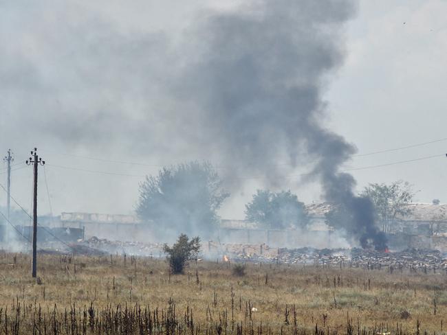 Civilian facilities were damaged by the explosions. Picture: Viktor Korotaev/Kommersant/Sipa USA /AAP