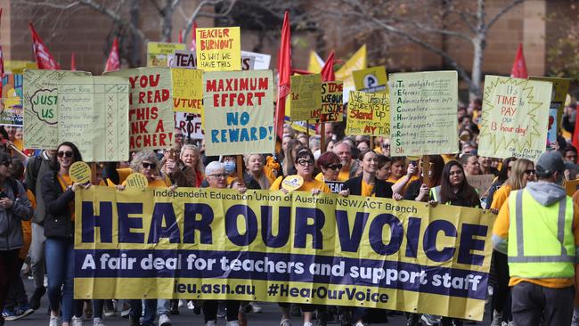 A teachers’ march in 2022. Picture: John Grainger