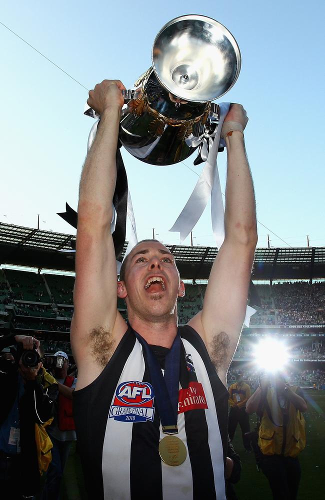 Maxwell after Collingwood’s 2010 premiership triumph.