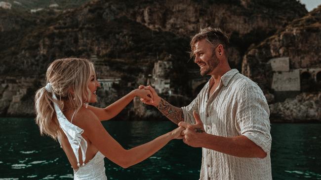 MAFS star Christopher Jensen tied the knot with partner Tayla Made on the Amalfi Coast. Picture: Amalfi Coast Photographer