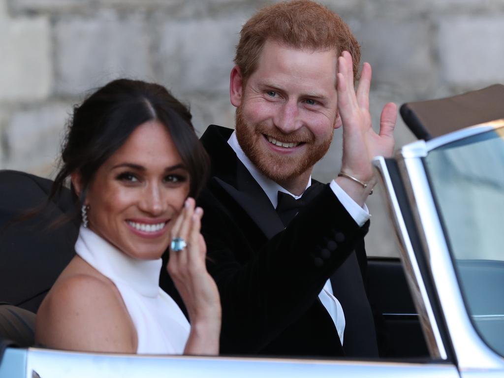 The giant bling on Meghan’s finger hadn’t been seen since Diana’s death. Picture: Steve Parsons — WPA Pool/Getty Images