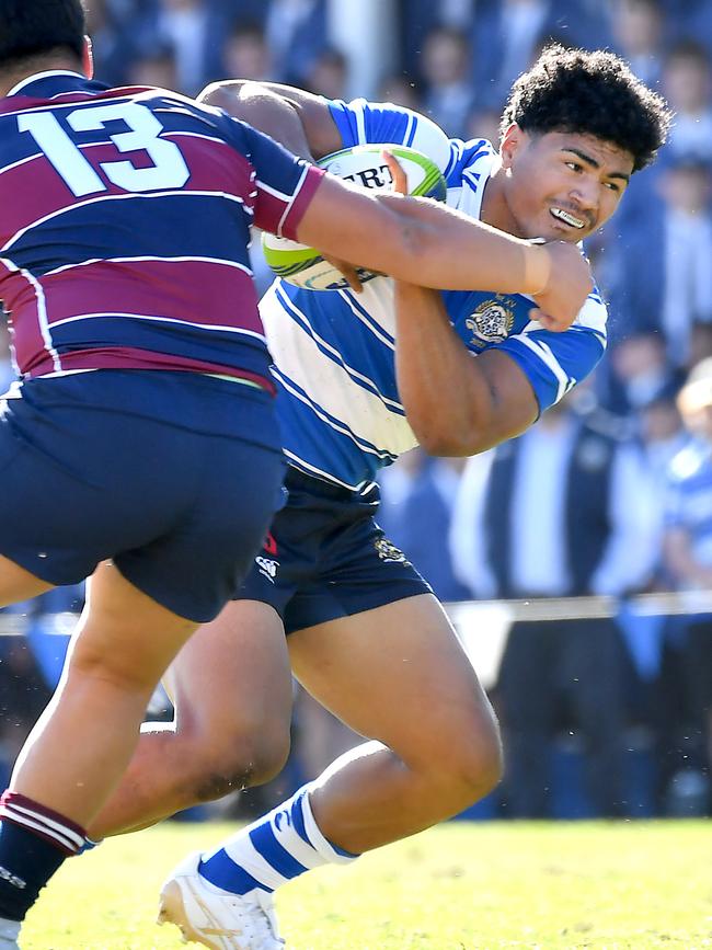 Toia was a schoolboys rugby star for Nudgee College. Picture: John Gass