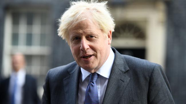 Boris Johnson arrives at Downing Street ahead of the cabinet meeting on Tuesday. Picture: Getty Images