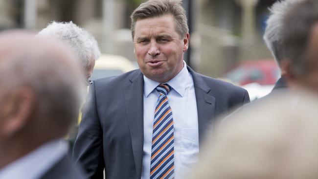Paul Couch was among many former and present Cats at Geelong great Ron Hovey's funeral at St Mary's Basilica, Geelong. Picture: Nathan Dyer