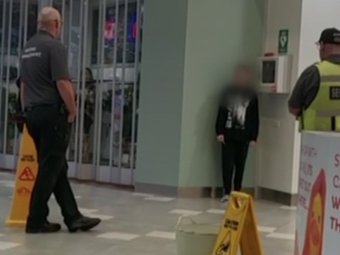 A young person allegedly armed with a knife in a Central Coast shopping centre on Monday lunchtime was taken to hospital for assessment. Picture: 7News