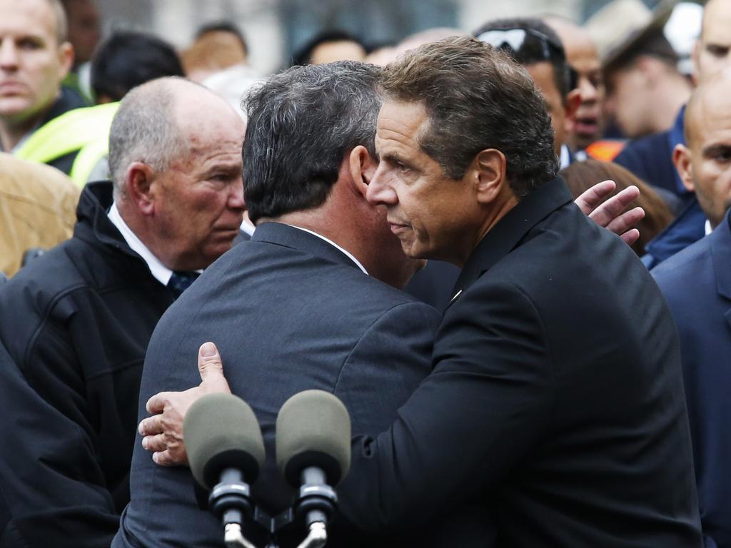 New Jersey Governor Chris Christie, (L) and New York Governor Andrew Cuomo. Picture: Eduardo Munoz Alvarez/Getty Images/AFP