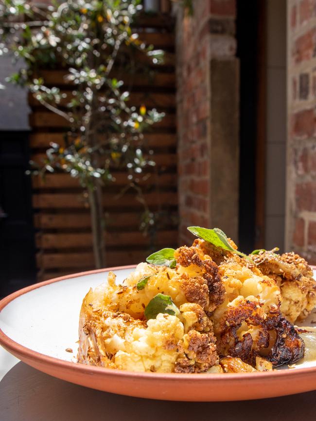 La Sardina Loca’s tasty baked cauliflower with saltbush butter and babaganoush. Picture: Linda Higginson